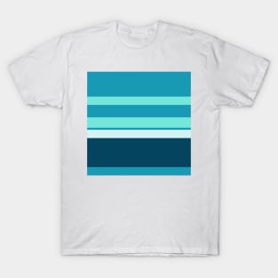 An incredible fuse of Ice, Tiffany Blue, Blue-Green and Midnight Green (Eagle Green) stripes. T-Shirt